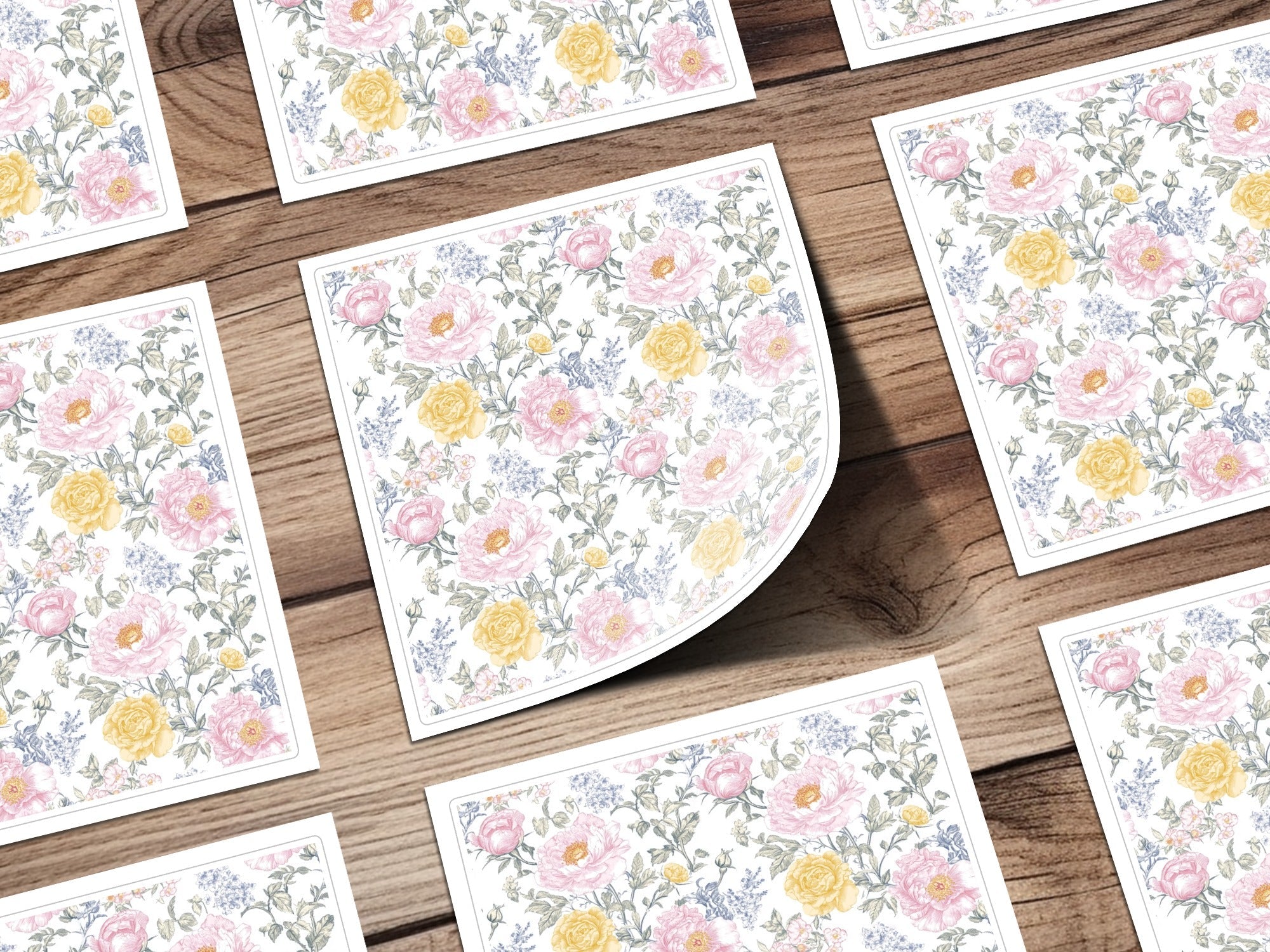 Seamless Floral Pattern, Pink Peony, Yellow Rose, Digital Paper, Repeating Background, Flower Print, Fabric Design, Digital Product