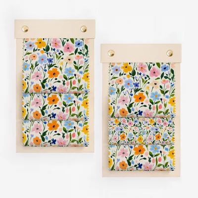 Seamless Flower Field, Painted Acrylic Spring Flower Pattern, Blush Pink, Yellow, Light Blue Wildflowers Digital Product