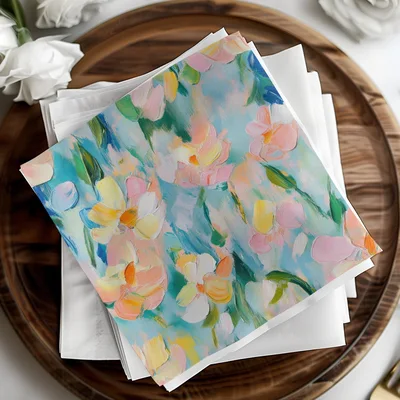 Seamless Impressionistic Floral Acrylic Fine Art Digital