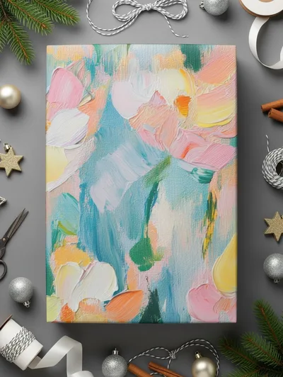 Seamless Impressionistic Floral Acrylic Fine Art Digital