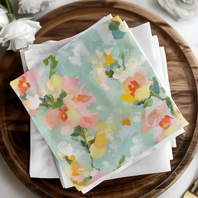 Seamless Impressionistic Floral Art Print Soft Hues Digital