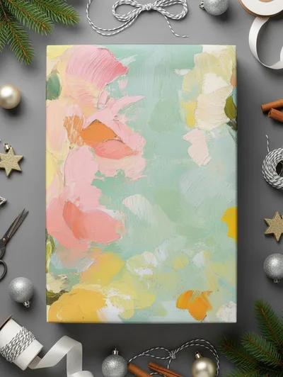Seamless Impressionistic Floral Art Print Soft Hues Digital