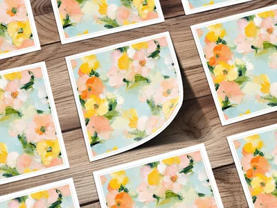 Seamless Impressionistic Floral Delight Texture Fine Art