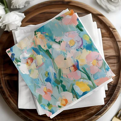 Seamless Impressionistic Floral Design Background Digital