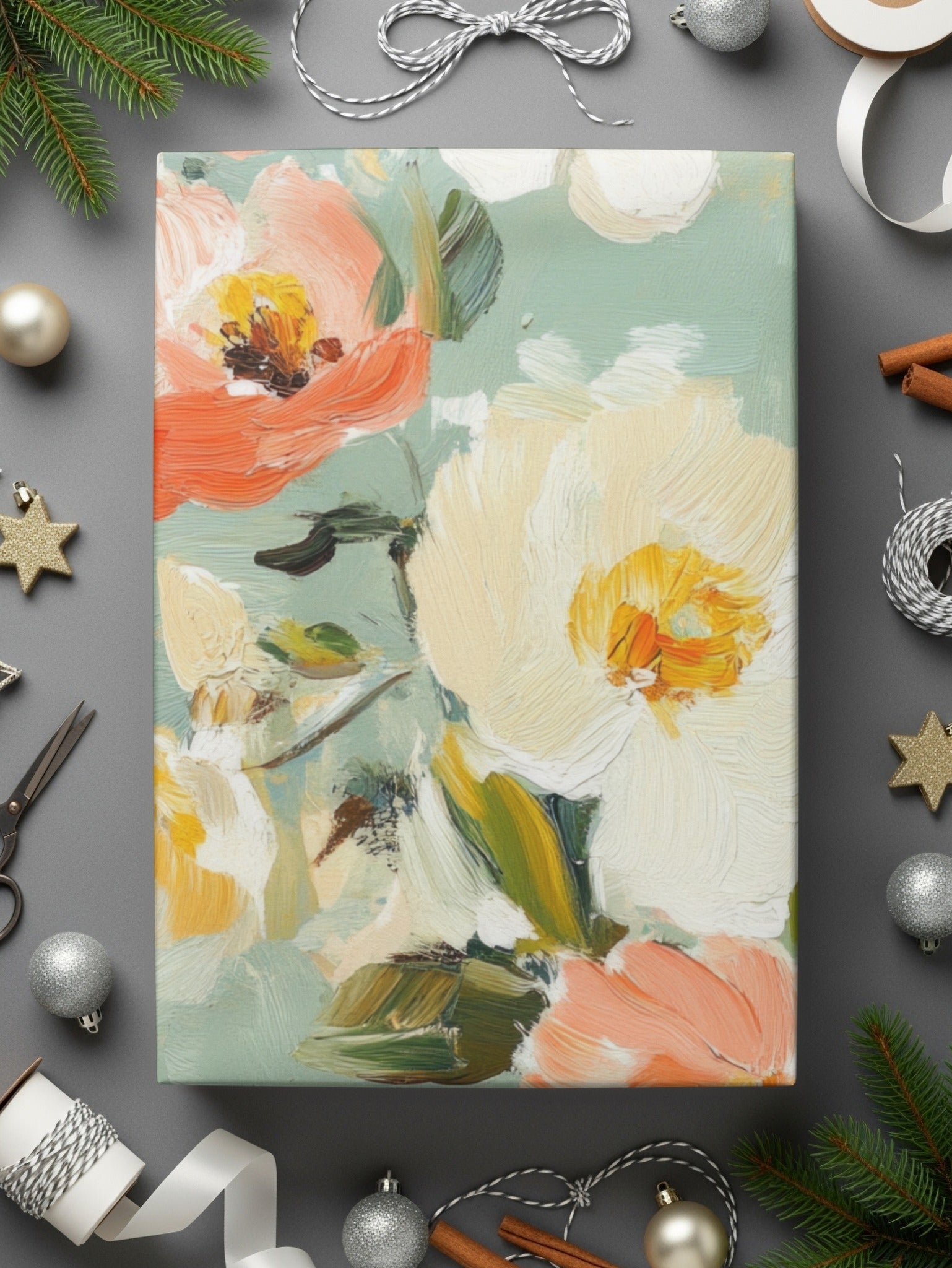 Seamless Impressionistic Floral Design Digital