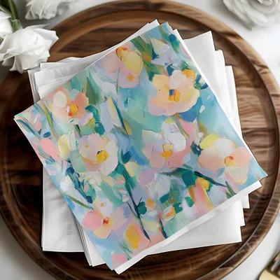 Seamless Impressionistic Floral Design Gentle Colors Digital