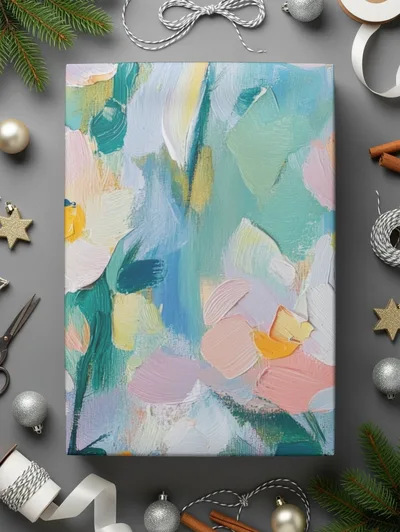 Seamless Impressionistic Floral Design Gentle Colors Digital