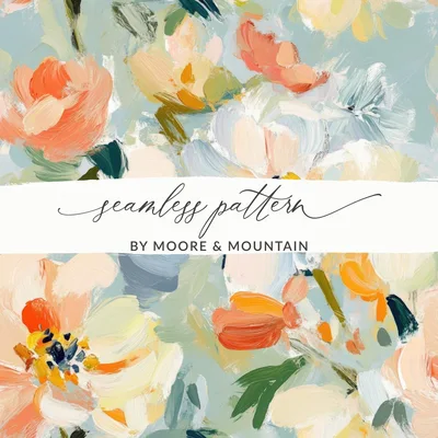 Seamless Impressionistic Floral Field Abstract painted Art