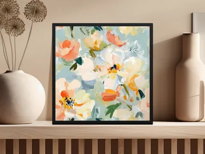 Seamless Impressionistic Floral Field Abstract painted Art