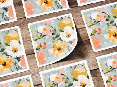 Seamless Impressionistic Floral Garden Painting Digital