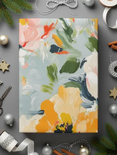 Seamless Impressionistic Floral Garden Painting Digital
