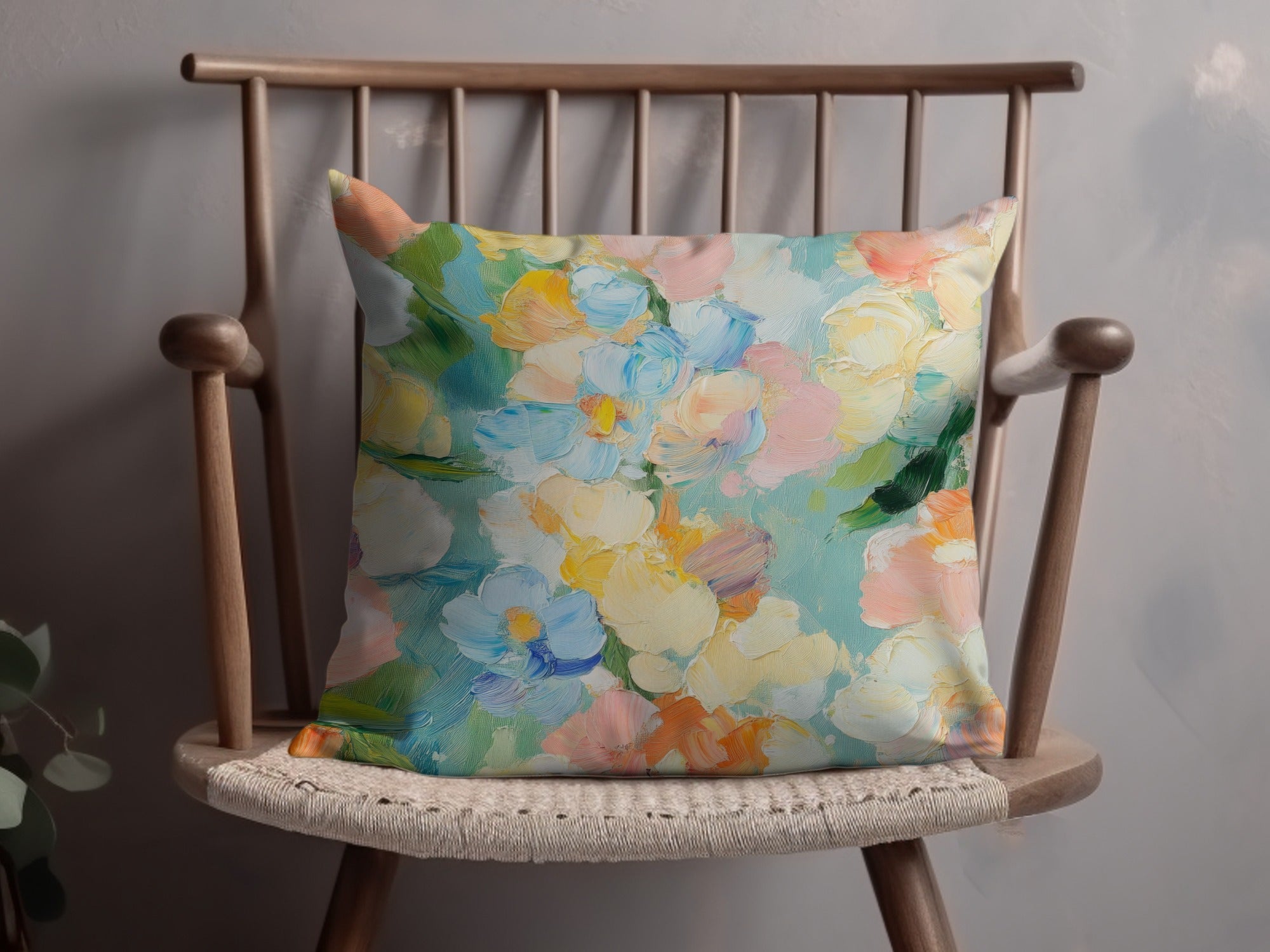 Seamless Impressionistic Floral Pastel Tone Acrylic Fine Art
