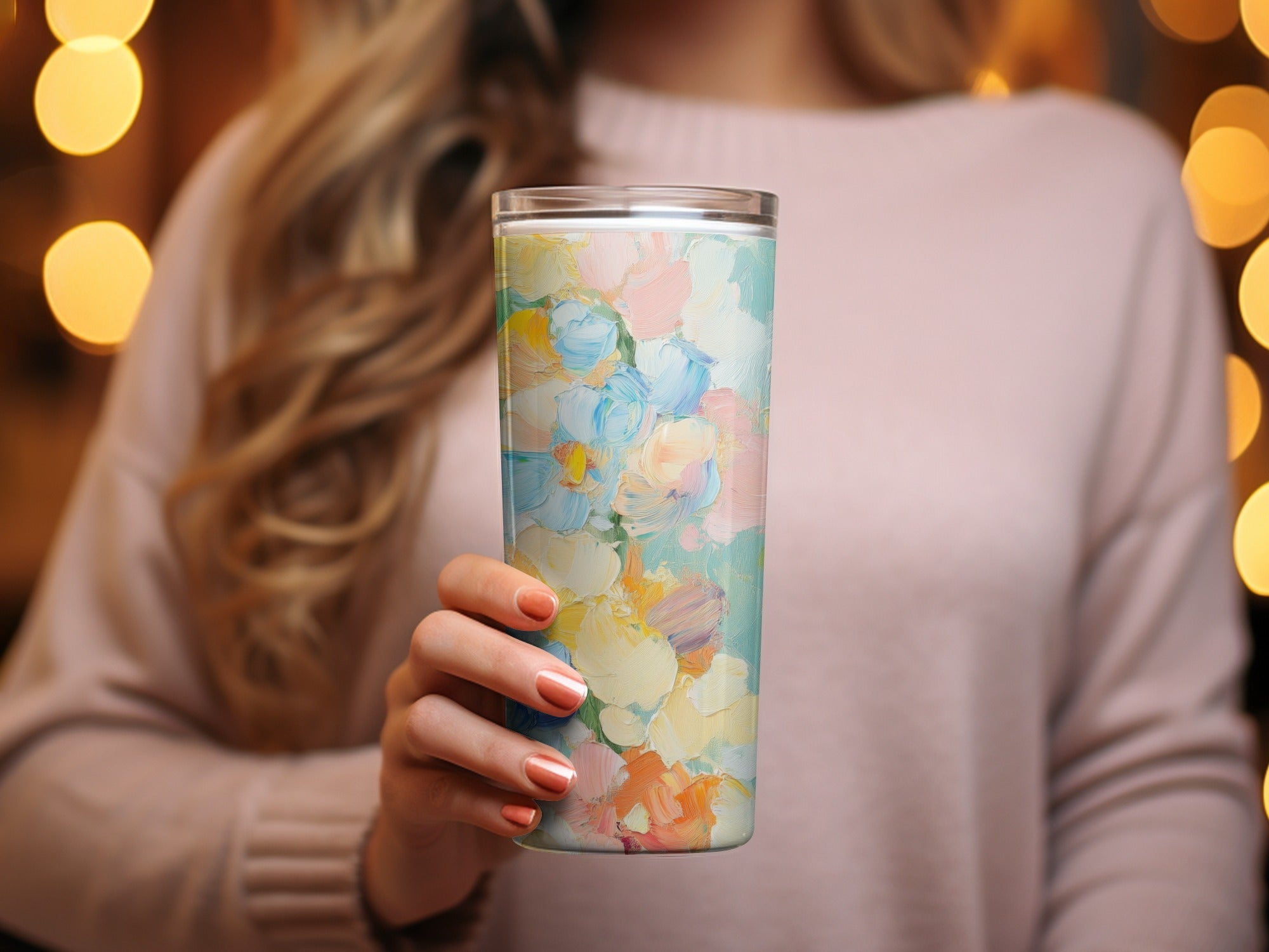 Seamless Impressionistic Floral Pastel Tone Acrylic Fine Art