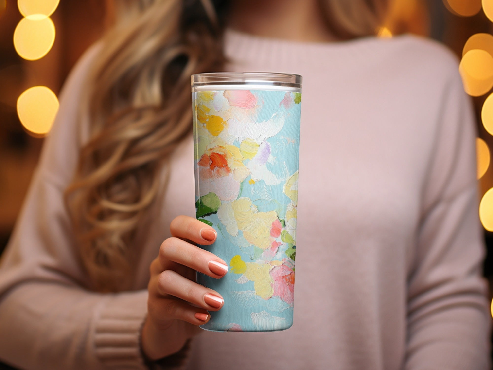 Seamless Impressionistic Painted Floral Design Digital