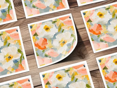Seamless Impressionistic Painted Floral Pattern Design