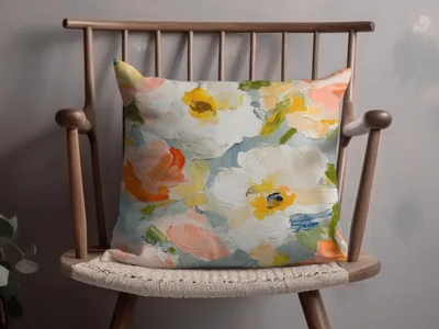 Seamless Impressionistic Painted Floral Pattern Design