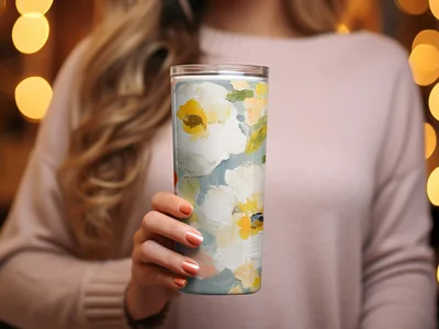 Seamless Impressionistic Painted Floral Pattern Design