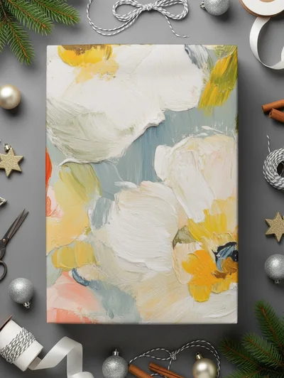 Seamless Impressionistic Painted Floral Pattern Design