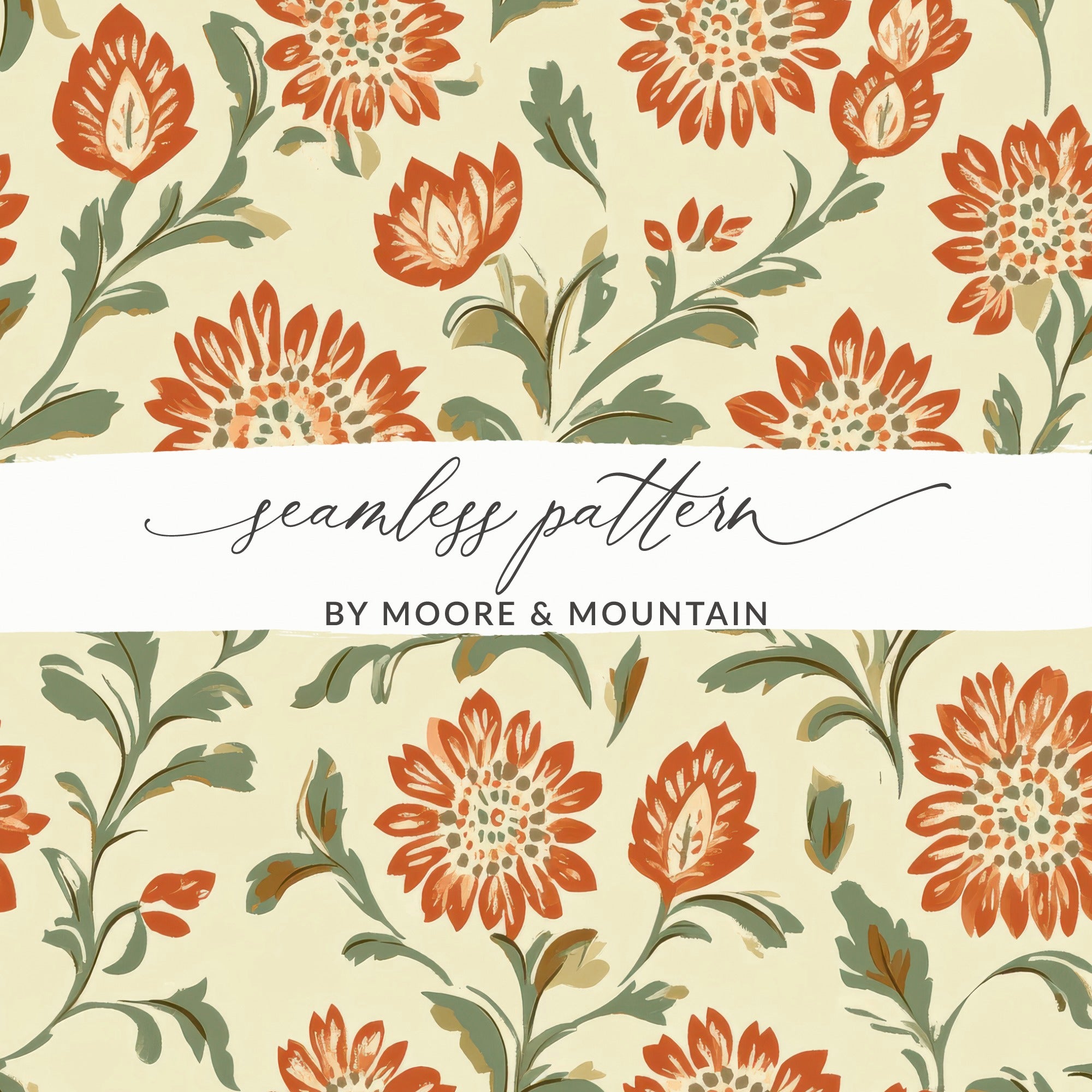 Seamless Indian Pattern Floral Chintz