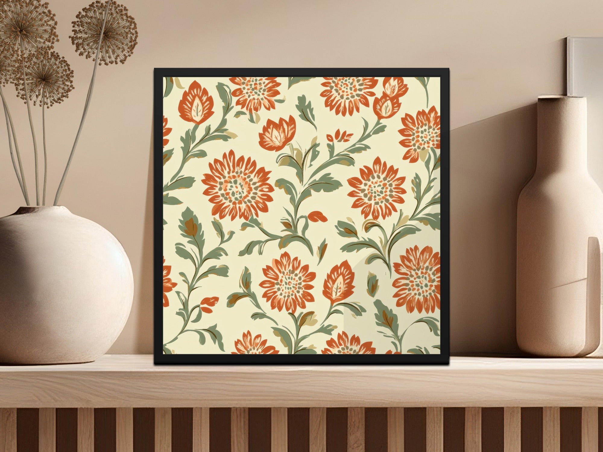 Seamless Indian Pattern Floral Chintz