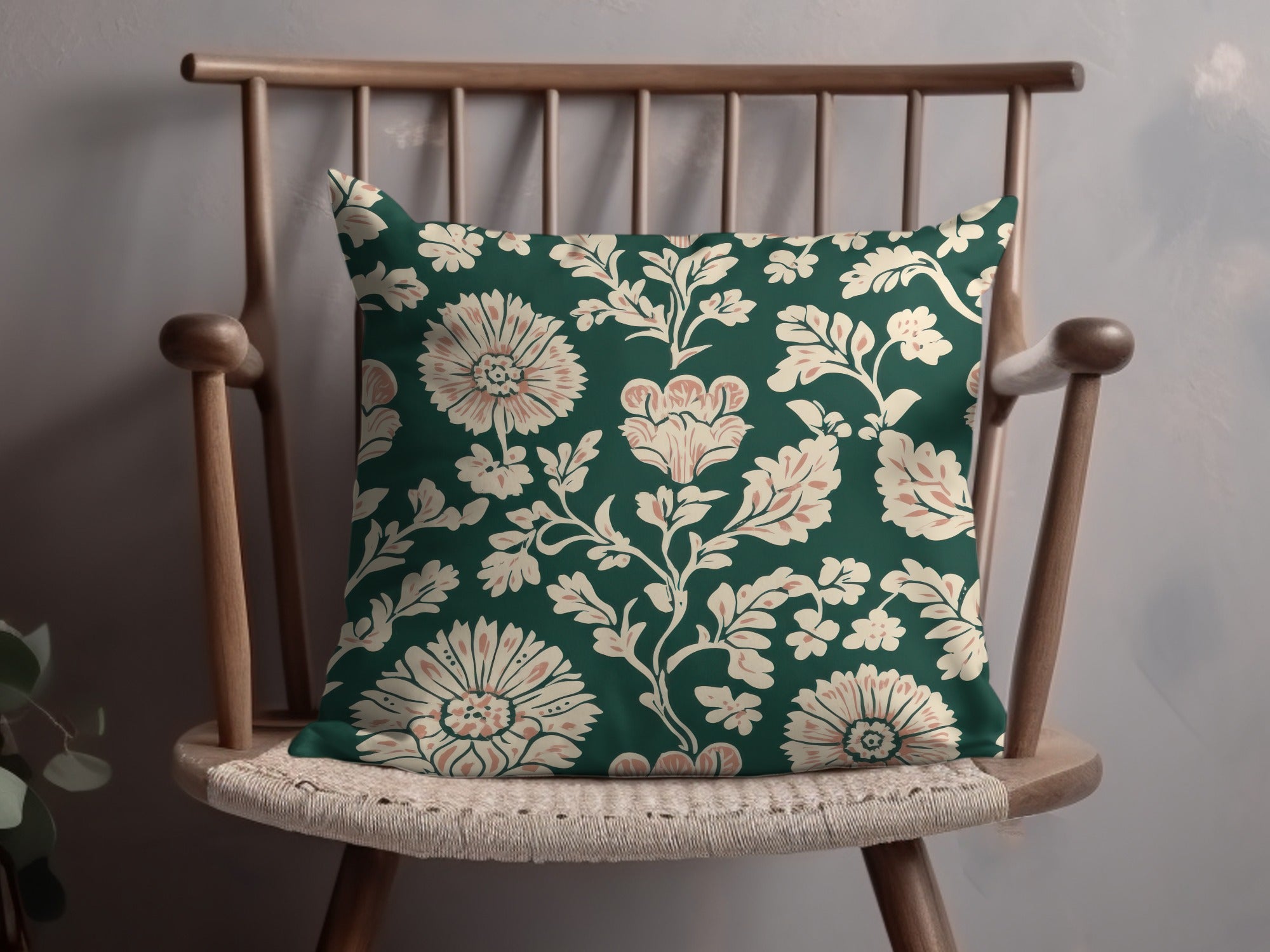 Seamless Indian Pattern on a Deep Green Background Seamless Chintz Green