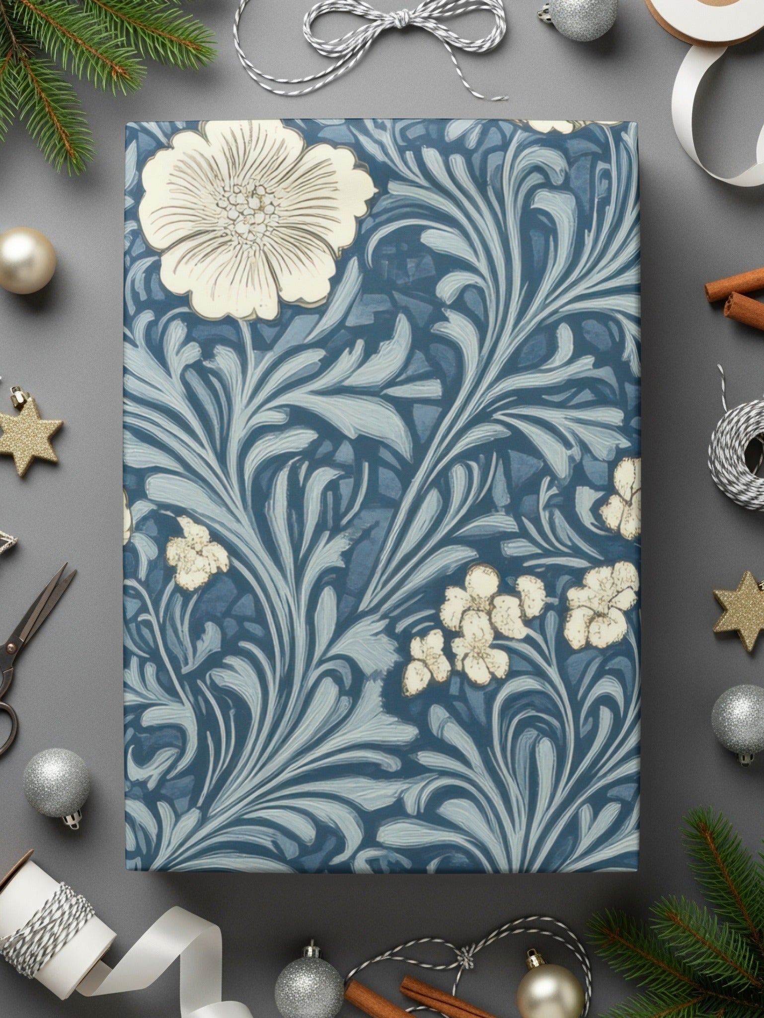 Seamless Larkspur William Morris Vines Background Dark For Commercial Use
