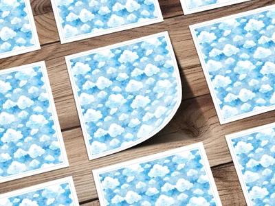 Seamless Light Blue Boy Baby Shower Seamless Digital