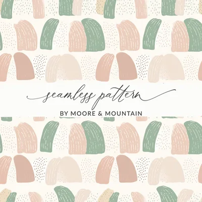 Seamless Minimalist Boho Pastel Palette Art Deco Pattern Digital
