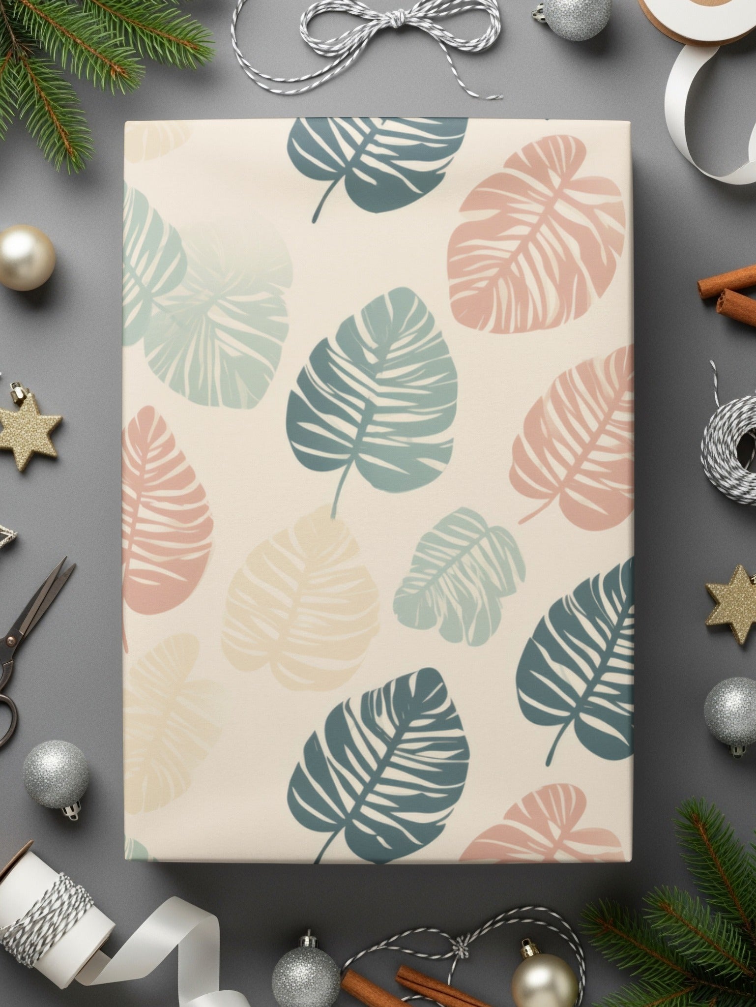 Seamless Modern Boho Background Blush Pastel Leaf Digital