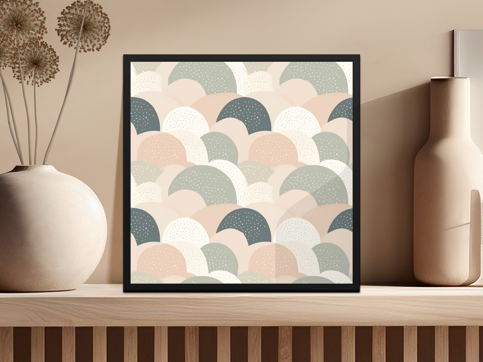 Seamless Modern Boho Background Blush Sage Green Lilac Digital