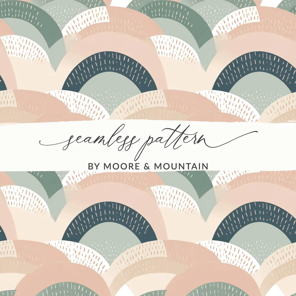 Seamless Modern Boho Background in Blush Sage Green Digital