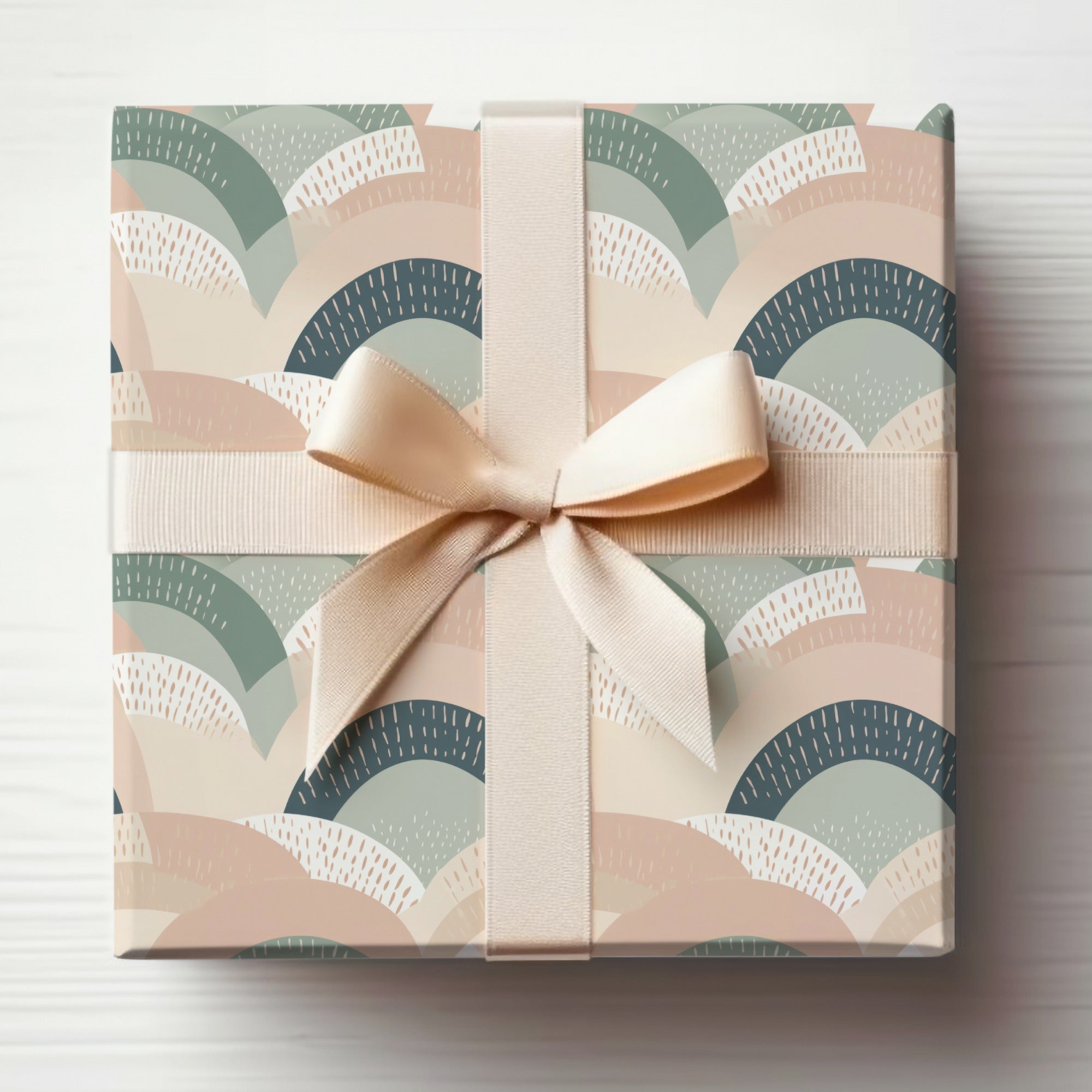 Seamless Modern Boho Background in Blush Sage Green Digital