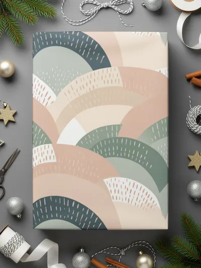 Seamless Modern Boho Background in Blush Sage Green Digital