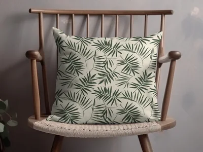 Seamless Modern Boho Background Sage Green Leaves Digital