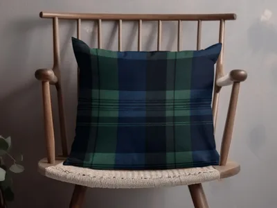 Seamless Navy Blue Tartan Digital