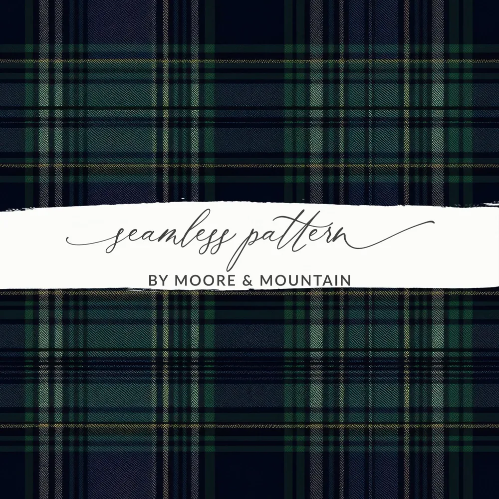 Seamless Navy Blue Tartan Pattern