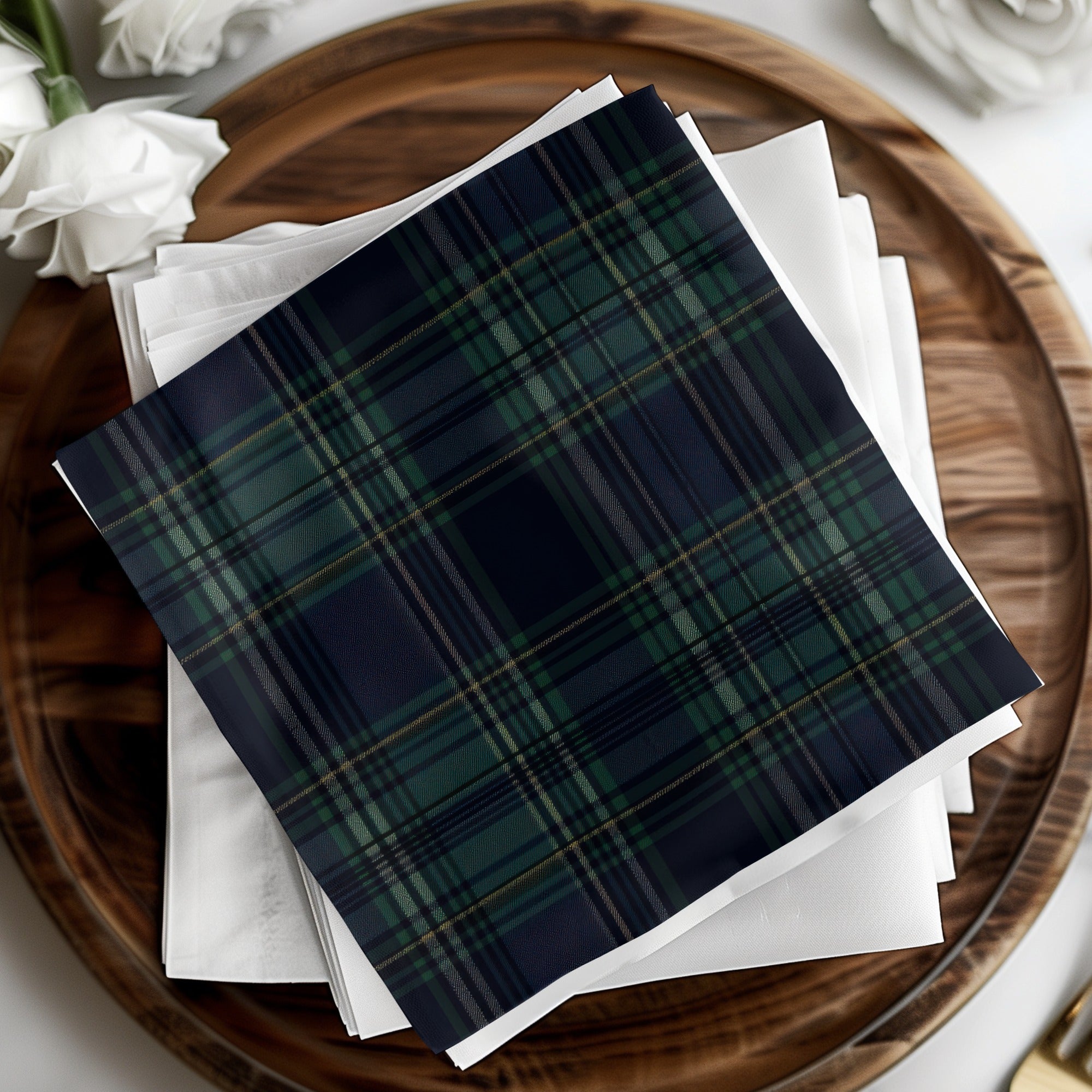 Seamless Navy Blue Tartan Pattern