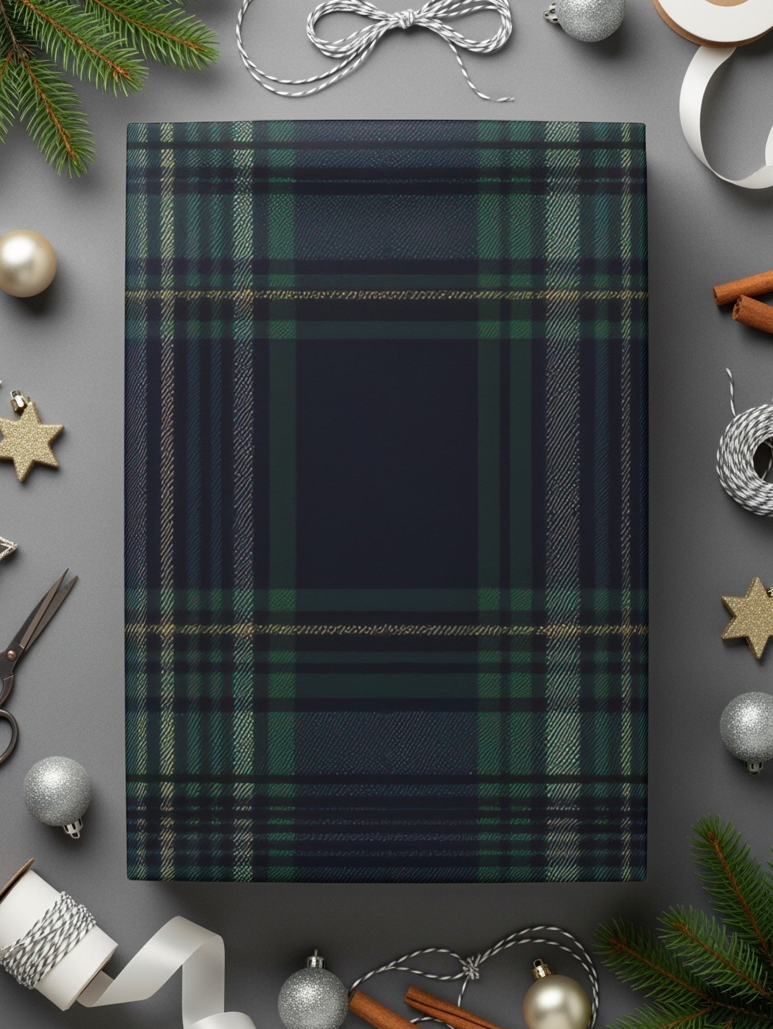 Seamless Navy Blue Tartan Pattern