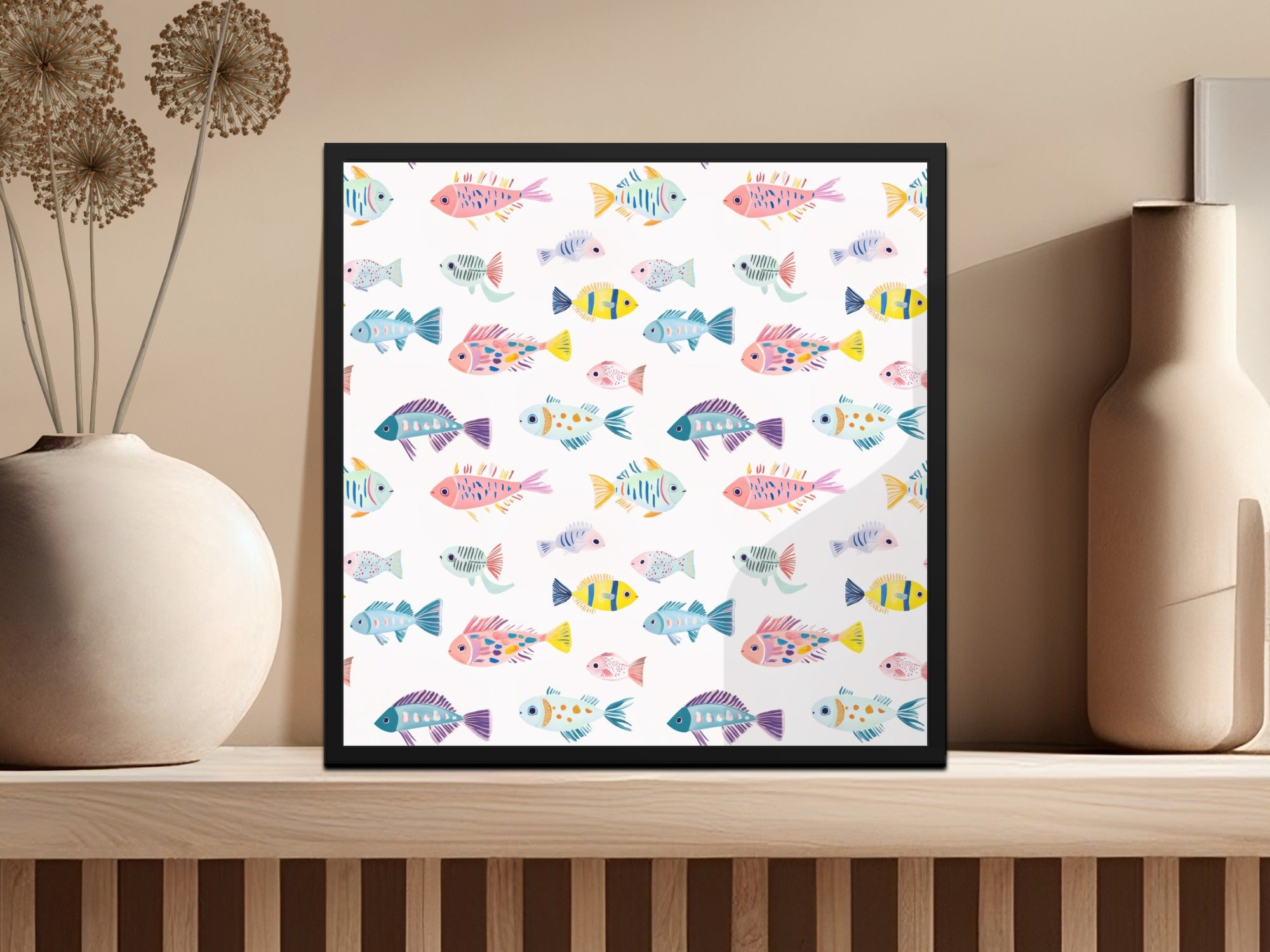 Seamless Pattern, Fish Digital Paper, Cute Fish Pattern, Ocean Animals Design, Scrapbook Paper, Fabric Design, Sublimation Design