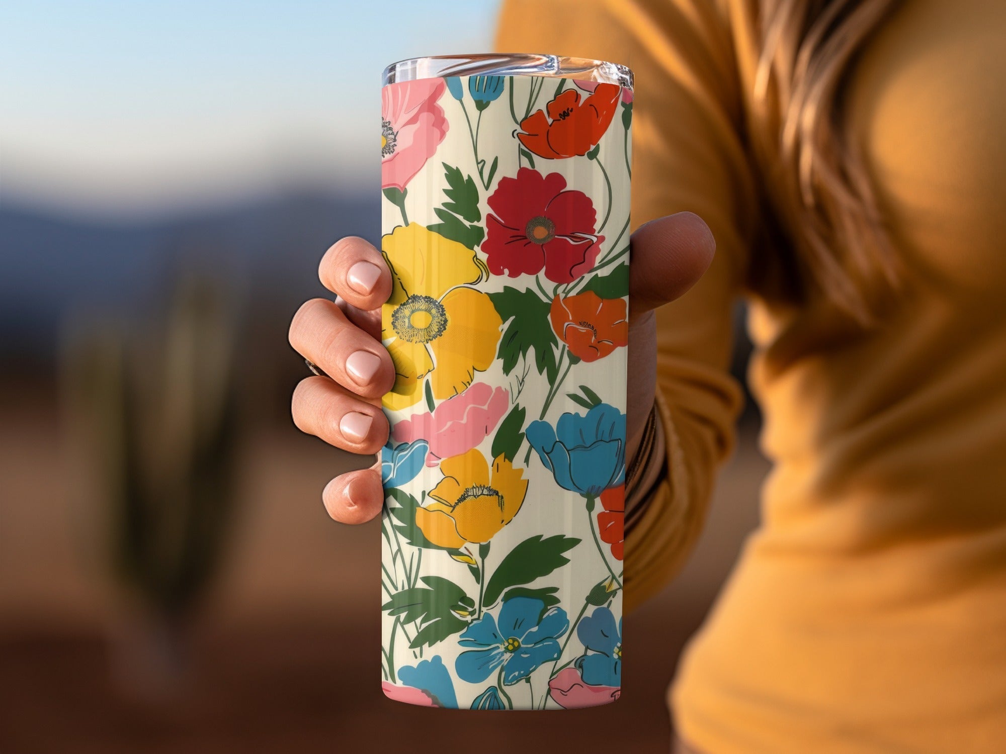 Modern Seamless Poppy Flower Digital Pattern