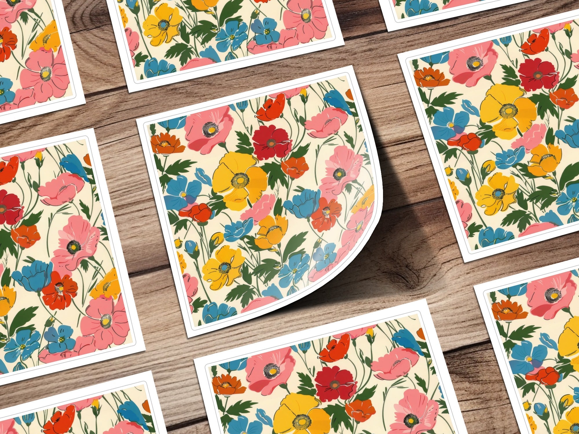 Modern Seamless Poppy Flower Digital Pattern
