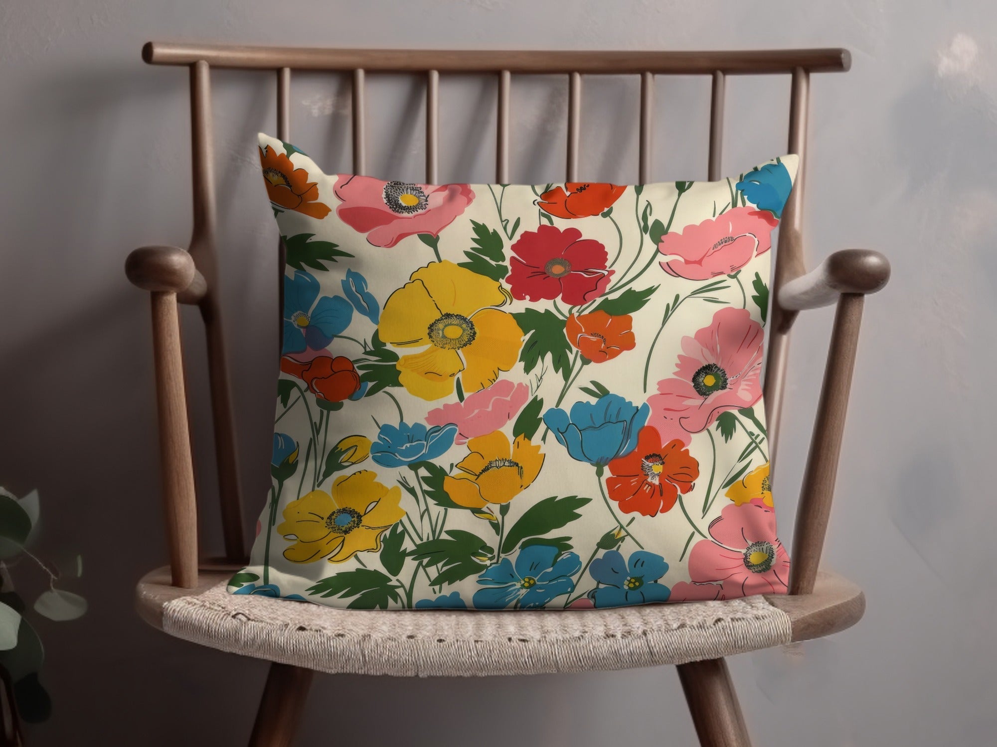 Modern Seamless Poppy Flower Digital Pattern