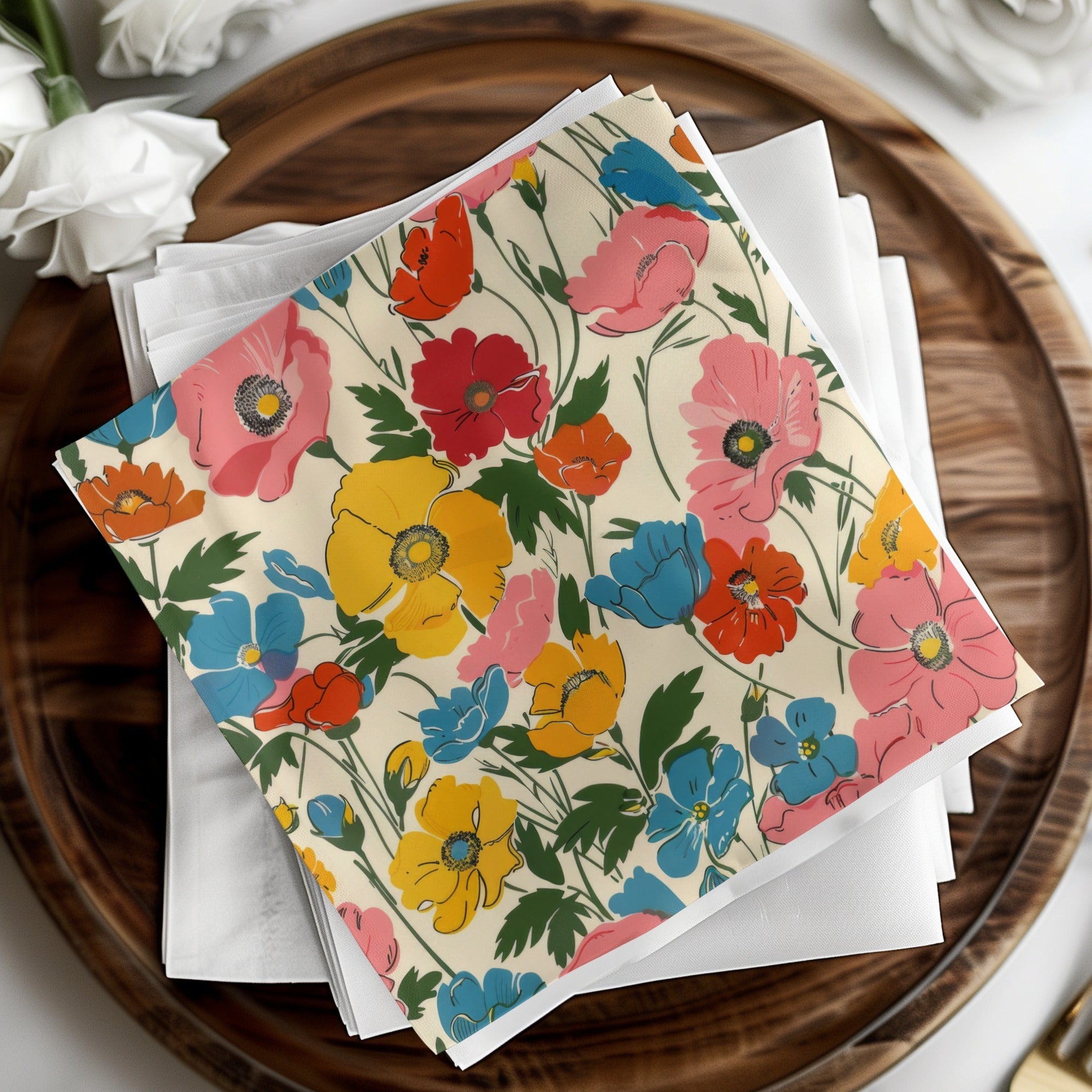 Modern Seamless Poppy Flower Digital Pattern