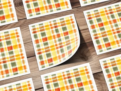 Seamless Rustic Autumn Plaid Pattern In Warm Hues Digital