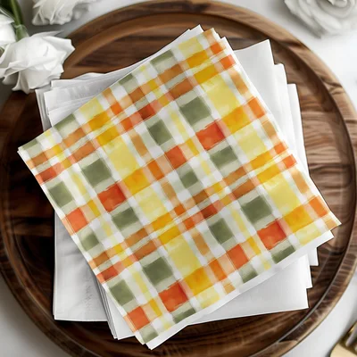 Seamless Rustic Autumn Plaid Pattern In Warm Hues Digital