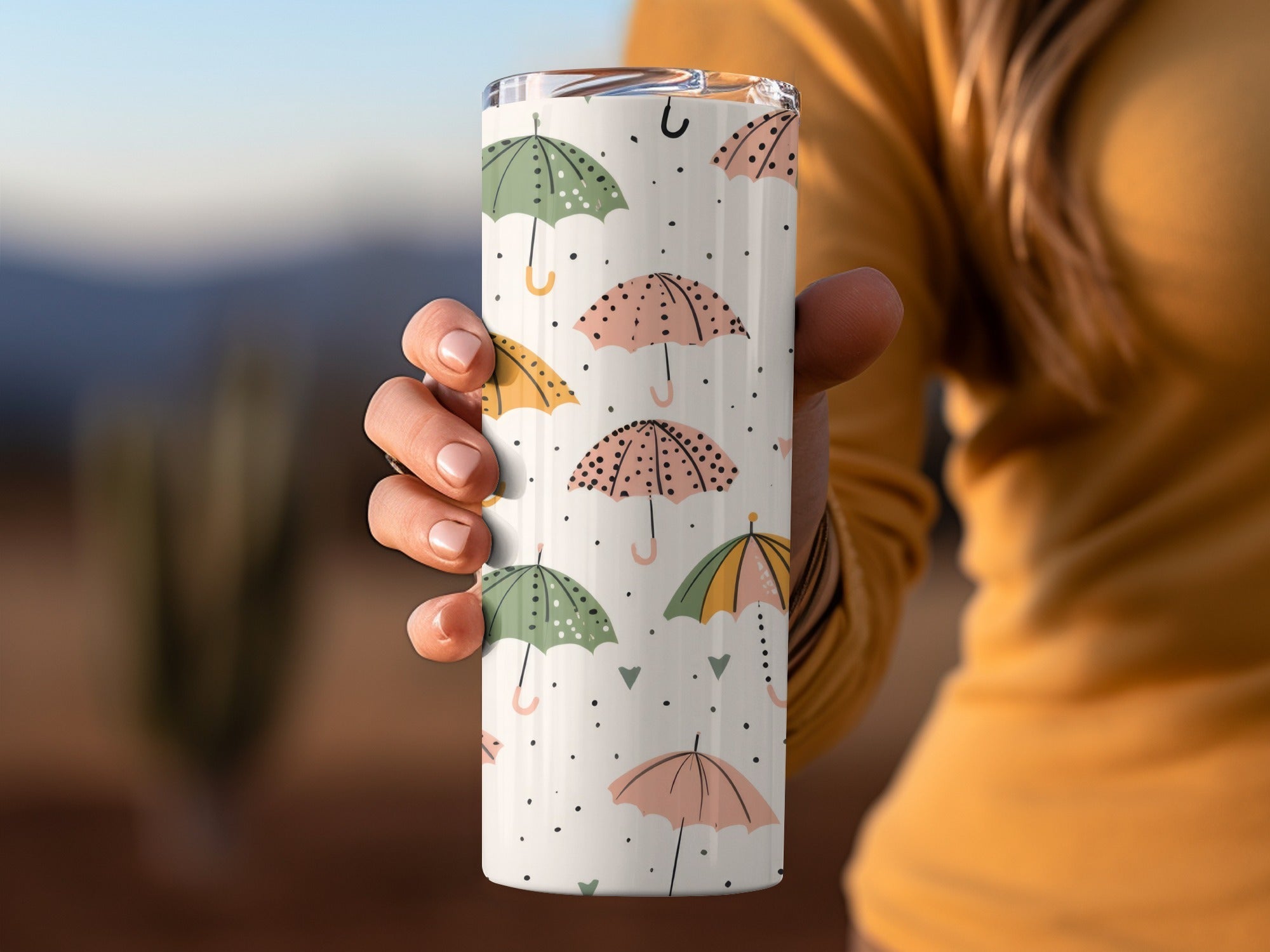 Seamless Spring Umbrella Background, Rainy Days Charming Umbrellas Hearts Seamless Background Design Pattern