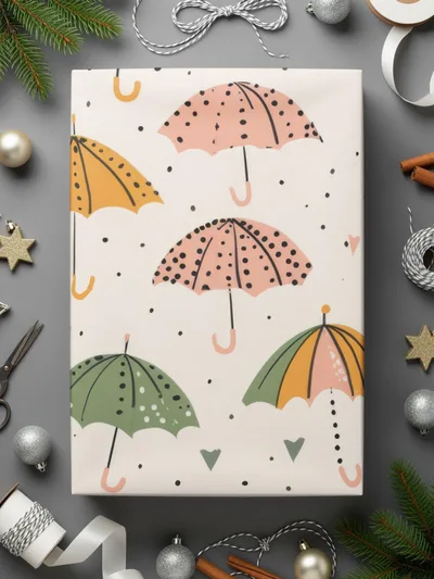 Seamless Spring Umbrella Background, Rainy Days Charming Umbrellas Hearts Seamless Background Design Pattern