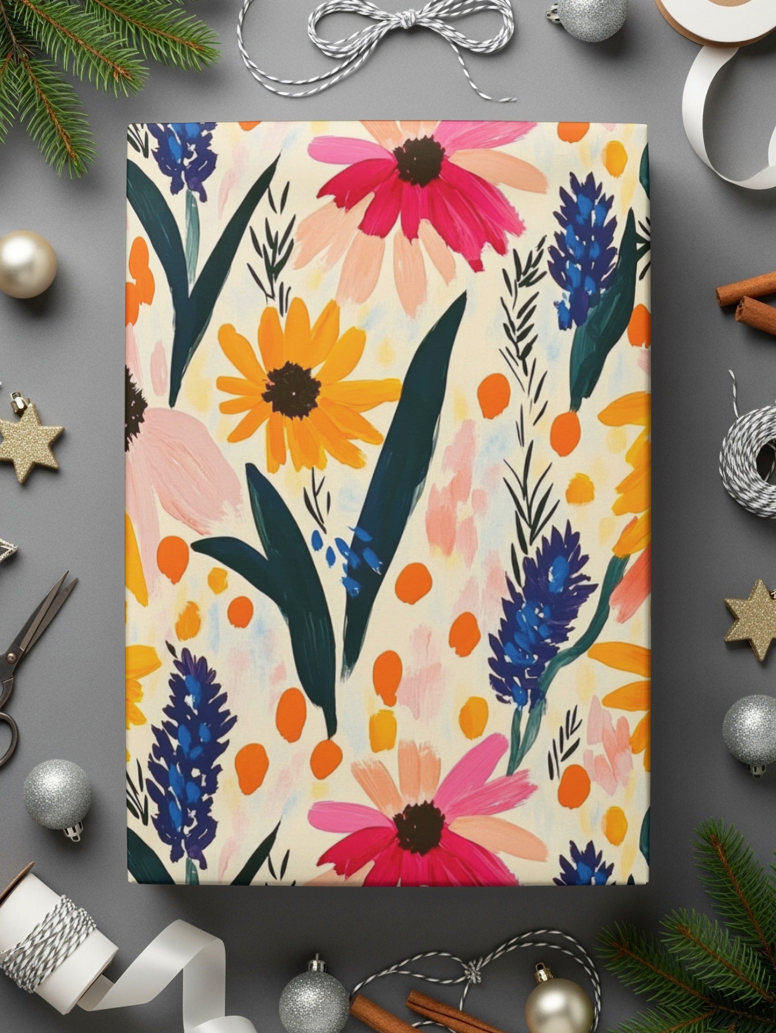 Seamless Sunflower Pattern Yellow and Blush Flowers Digital