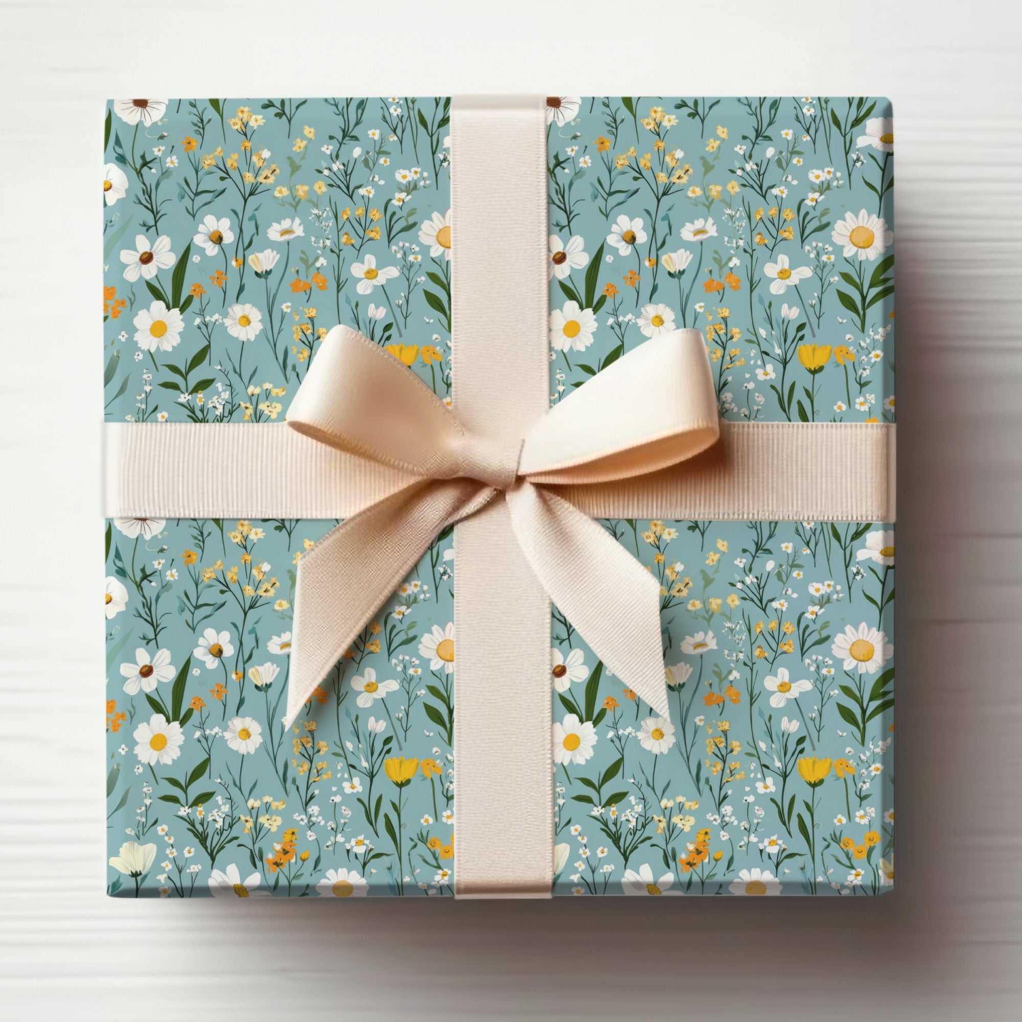 Seamless Wildflower Field, Pastel Spring Wildflowers Pattern Digital Background, Yellow White Flowers Seamless, Boho Digital Paper, Digital
