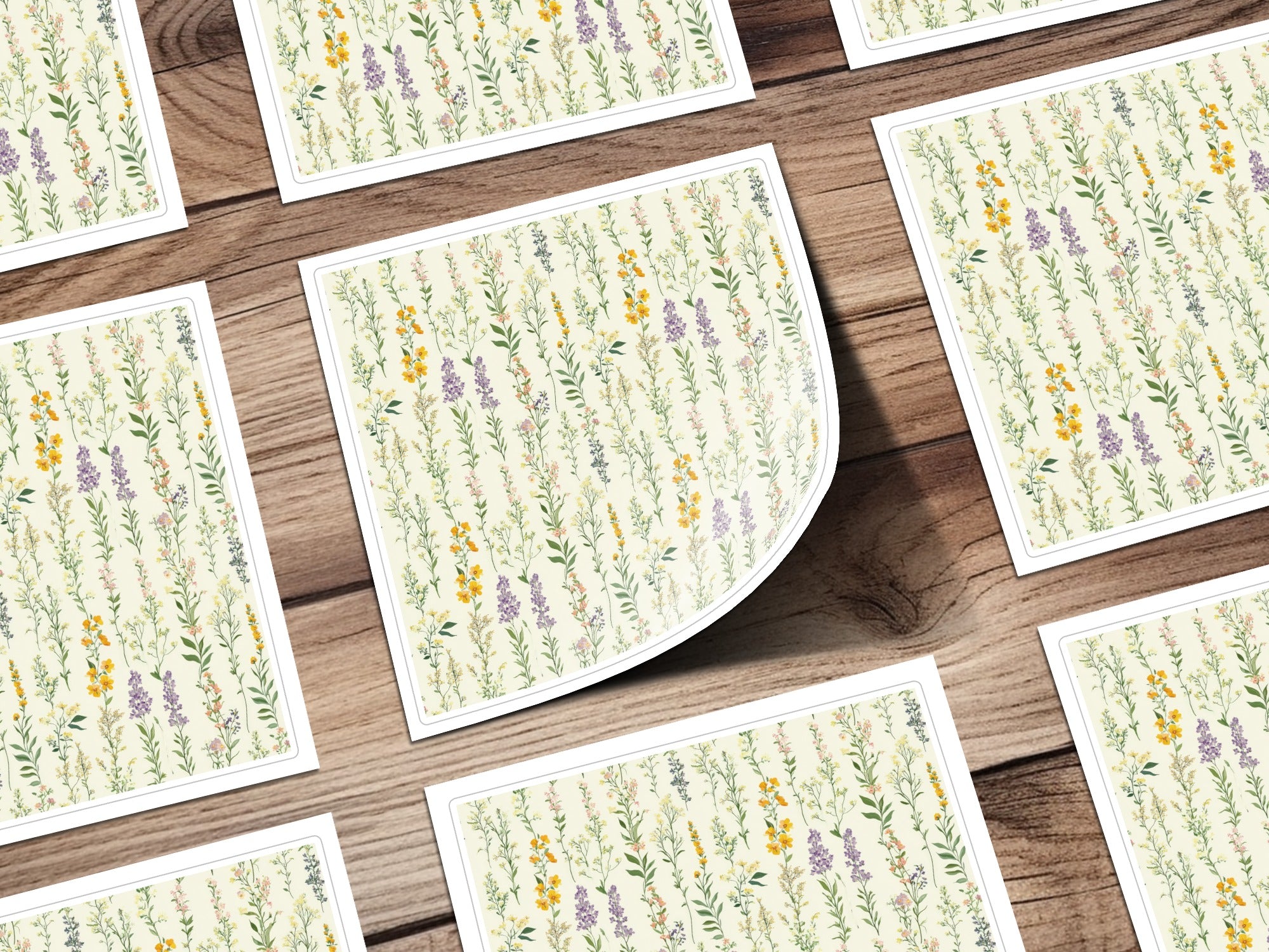Seamless Wildflower Field, Spring Wildflowers Pattern, Pastel Wildflowers Digital Background, Boho Wildflower Seamless